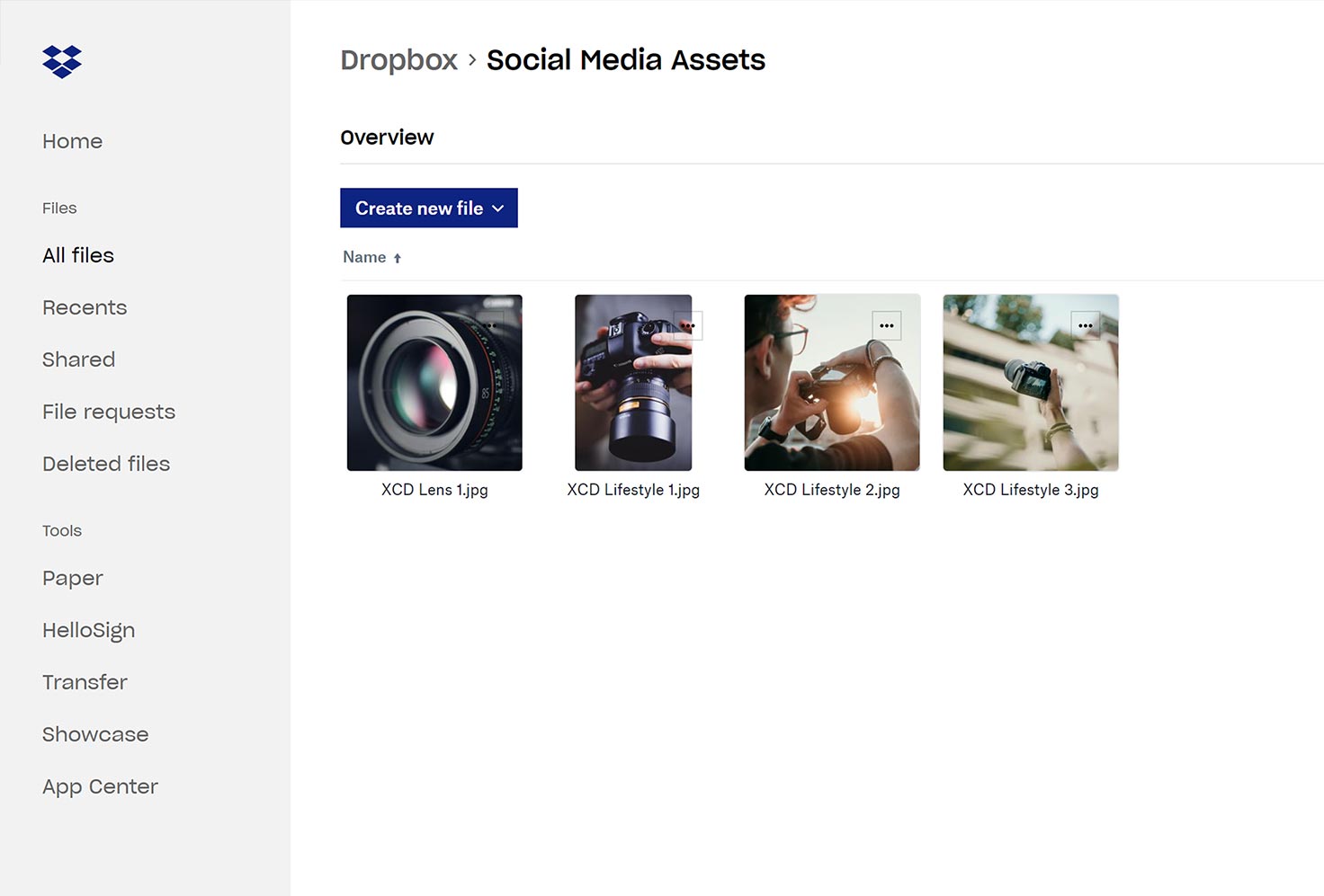 Screenshot of a some images in Dropbox